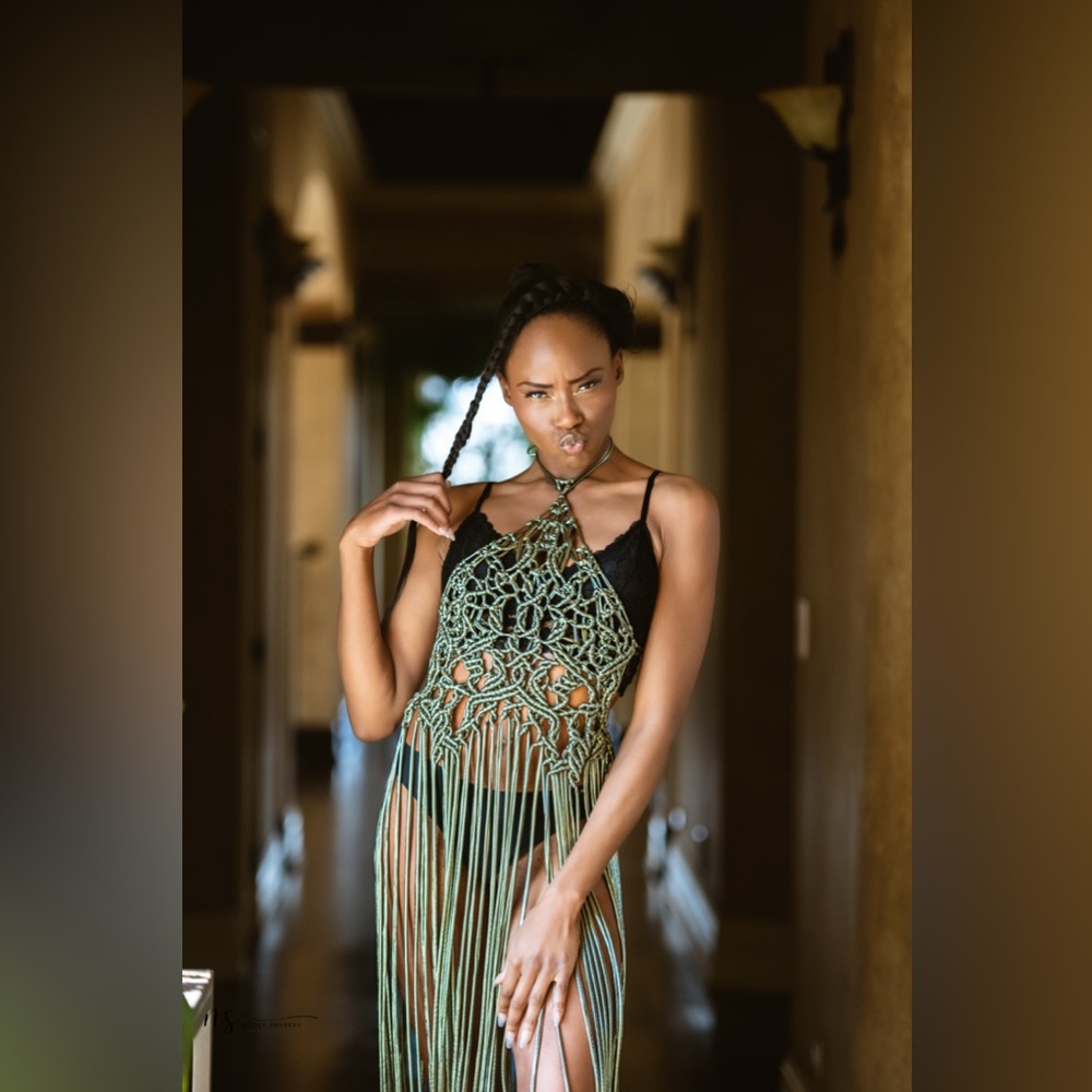 Original GoodVibeGoda Handmade Macramé Rope Dress Deisgn